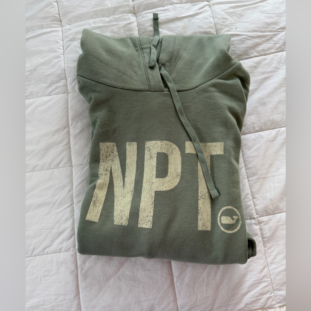 Vineyard Vines Green Hoodie with White Lettering Boys XL